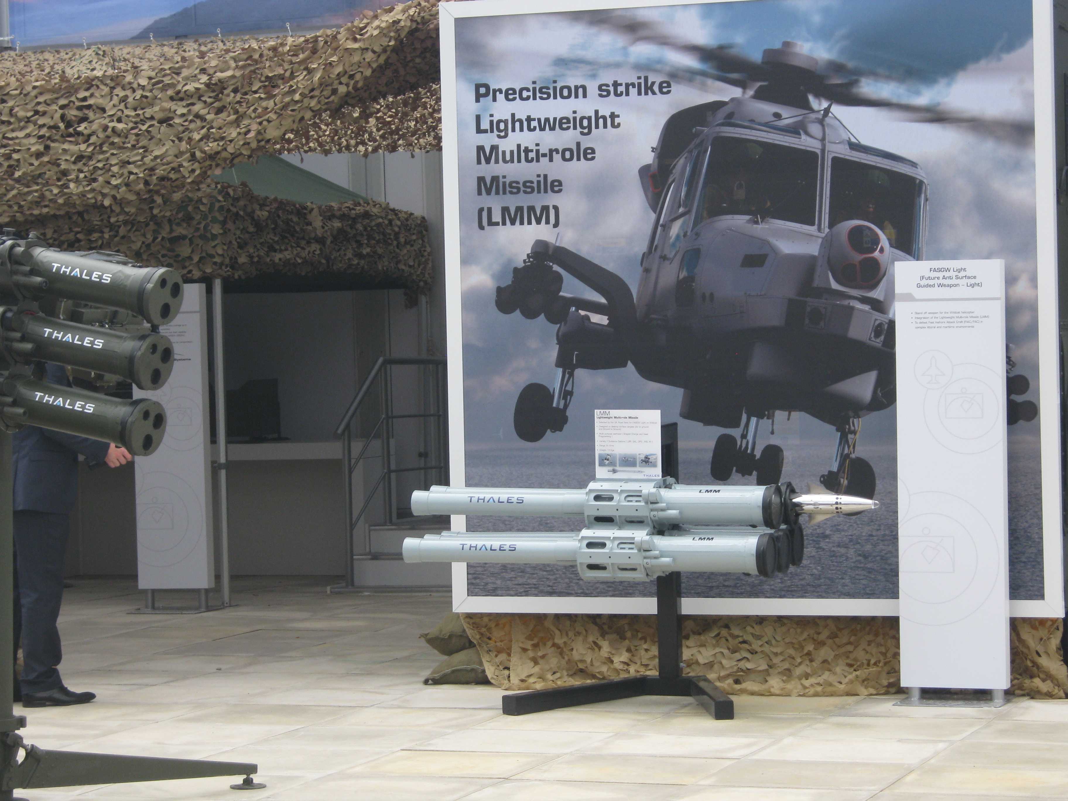 Picture of promotional material for missiles produced by Thales